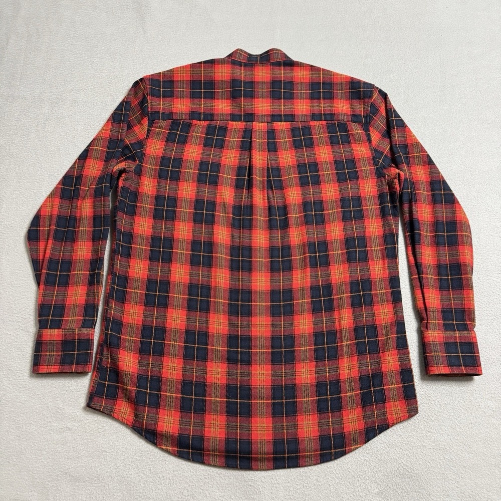 Celtic Ranchwear Shirt Mens M Red Plaid Flannel Band Collar Casual Weekend - Picture 4 of 8